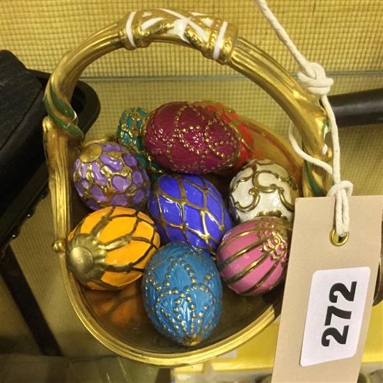 Ceramic basket eggs